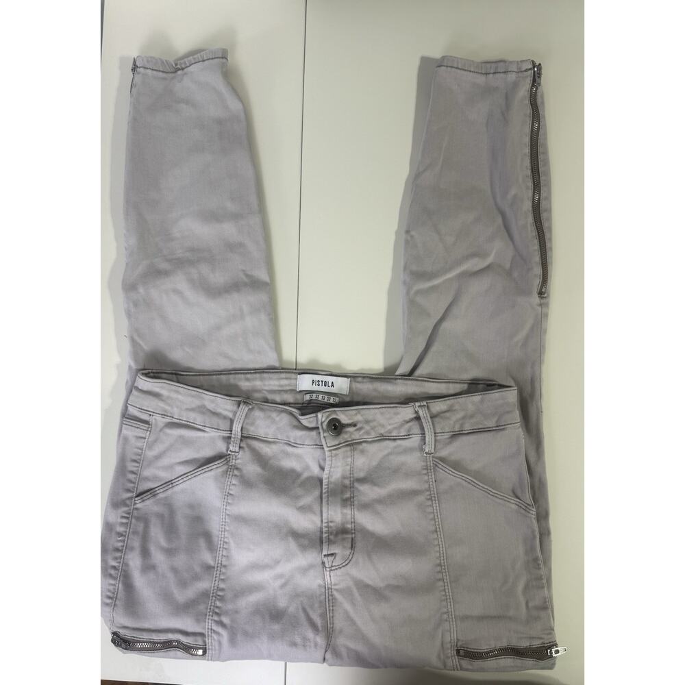 Pistola Women’s 32 Moto-Style Gray Biker Grungecore Emo Rock Punk‎ Jeans Pants